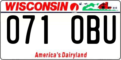 WI license plate 071OBU