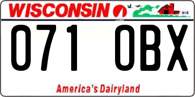 WI license plate 071OBX