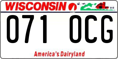 WI license plate 071OCG