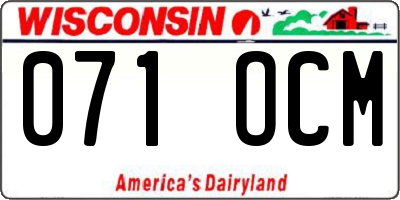 WI license plate 071OCM