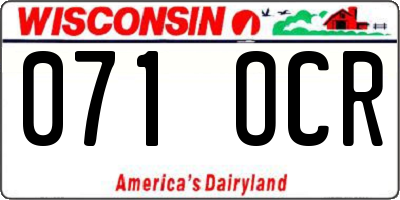 WI license plate 071OCR