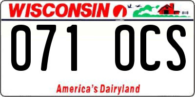 WI license plate 071OCS
