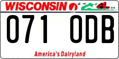 WI license plate 071ODB