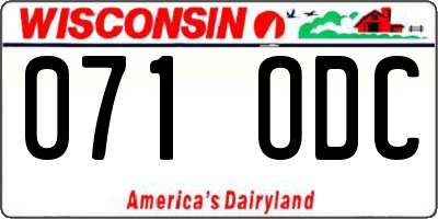 WI license plate 071ODC