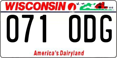 WI license plate 071ODG