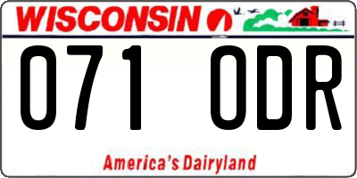 WI license plate 071ODR