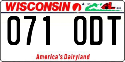 WI license plate 071ODT
