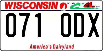 WI license plate 071ODX