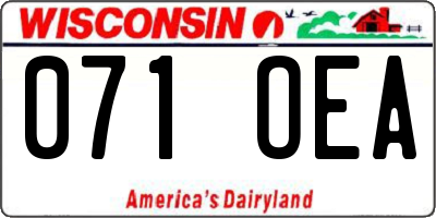 WI license plate 071OEA