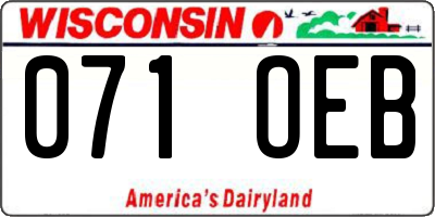 WI license plate 071OEB