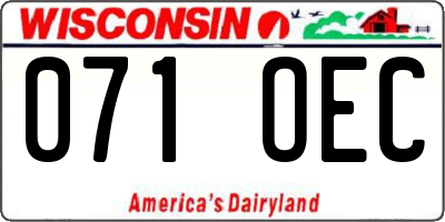 WI license plate 071OEC