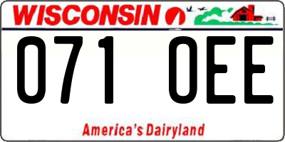 WI license plate 071OEE