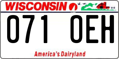 WI license plate 071OEH
