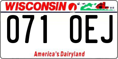 WI license plate 071OEJ