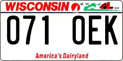 WI license plate 071OEK