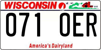 WI license plate 071OER