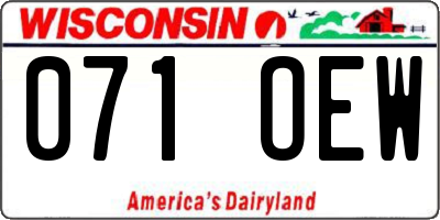 WI license plate 071OEW