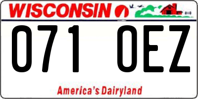 WI license plate 071OEZ