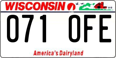 WI license plate 071OFE
