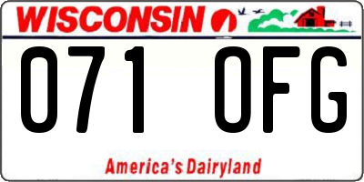 WI license plate 071OFG