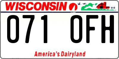 WI license plate 071OFH