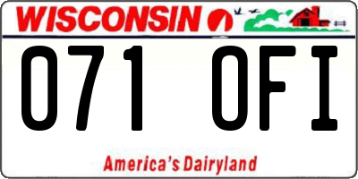WI license plate 071OFI