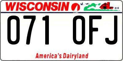 WI license plate 071OFJ