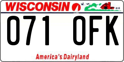 WI license plate 071OFK