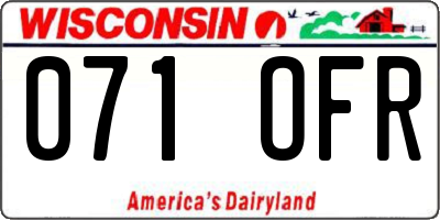 WI license plate 071OFR