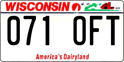 WI license plate 071OFT