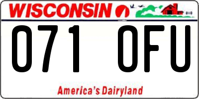 WI license plate 071OFU
