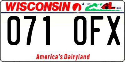 WI license plate 071OFX