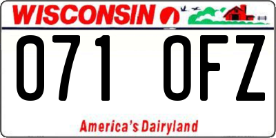 WI license plate 071OFZ