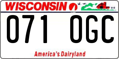 WI license plate 071OGC