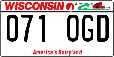 WI license plate 071OGD