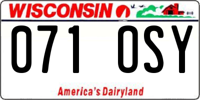 WI license plate 071OSY