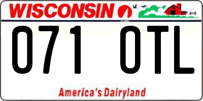WI license plate 071OTL