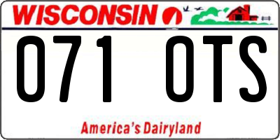 WI license plate 071OTS