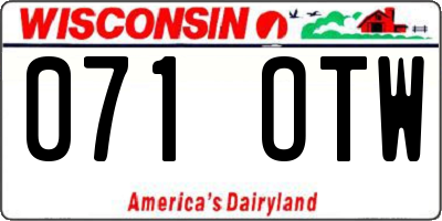 WI license plate 071OTW