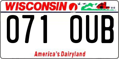 WI license plate 071OUB