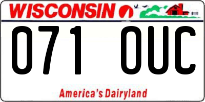 WI license plate 071OUC