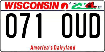 WI license plate 071OUD