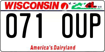 WI license plate 071OUP