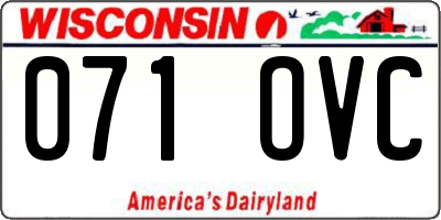 WI license plate 071OVC