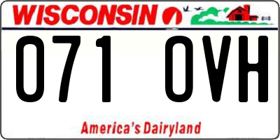 WI license plate 071OVH