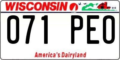 WI license plate 071PEO