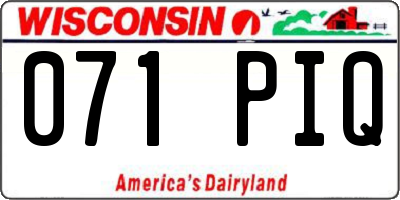 WI license plate 071PIQ