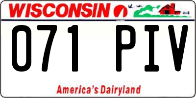 WI license plate 071PIV
