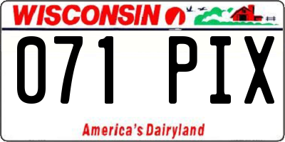 WI license plate 071PIX