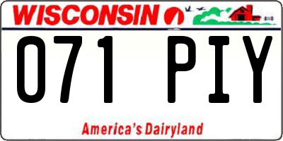 WI license plate 071PIY